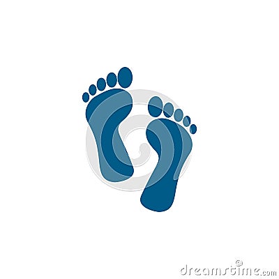 Footprint Blue Icon On White Background. Blue Flat Style Vector Illustration Vector Illustration