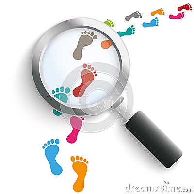 Footprint Colored Track Loupe Stock Photo