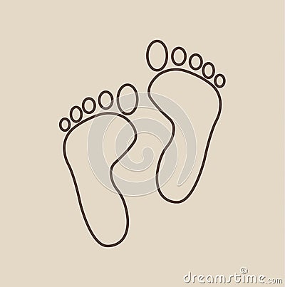 Footprint icon. Feet icon. Feet design. Vector Illustration