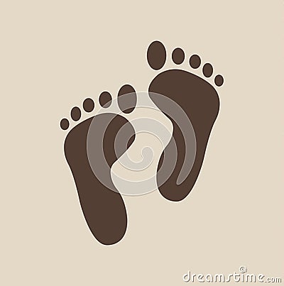 Footprint icon. Feet icon. Feet design. Vector Illustration