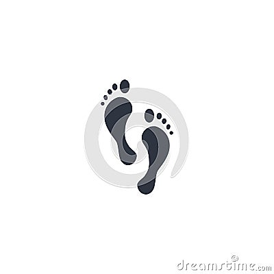 footprint icon. symbol on white background Cartoon Illustration