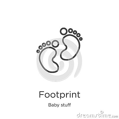 footprint icon vector from baby stuff collection. Thin line footprint outline icon vector illustration. Outline, thin line Vector Illustration