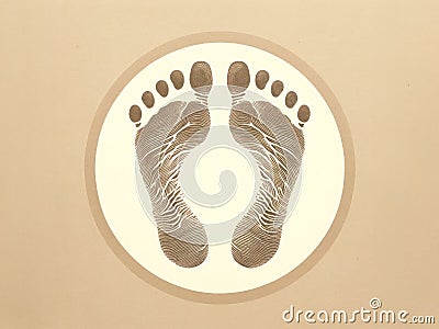 Footprint illustration. AI generated Cartoon Illustration