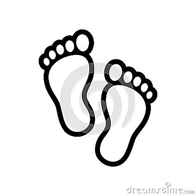 Footprint outline icon Vector Illustration