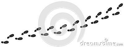 Footprint path icon. Human shoes footstep. Walking way. Hiking silhouette. Foot step. Footmark sign. Navigation wave for Vector Illustration