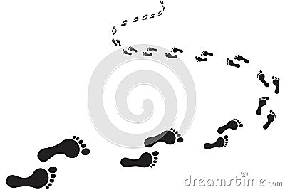 Footprint path vector illustration isolated on white background Vector Illustration