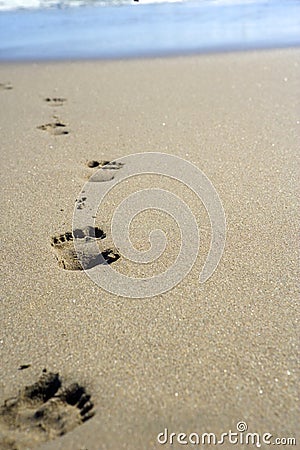 Footprint in the sand Stock Photo