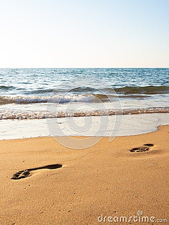 Footprint in the sand Stock Photo