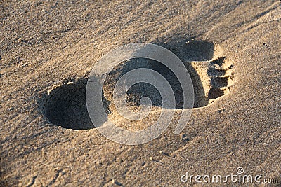 Footprint sand Stock Photo