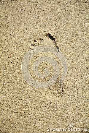 Footprint sand Stock Photo