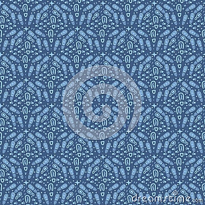 Footprint seamless pattern. Winter bootprints endless background. Surface pattern cold season design motif. Vector hand drawn flat Vector Illustration
