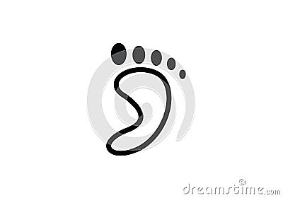 Footprint symbol feet shape humanity vector illustration Vector Illustration