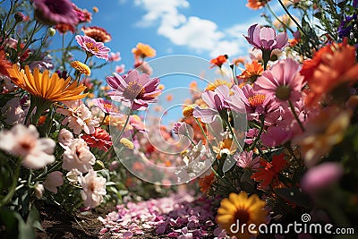 Footprints connecting with nature tapestry, outdoor session images Stock Photo