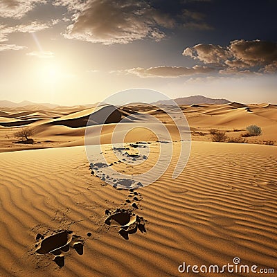 Footprints of a Drifter Stock Photo