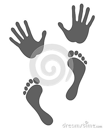 Footprints and handprints human graphic icon Cartoon Illustration