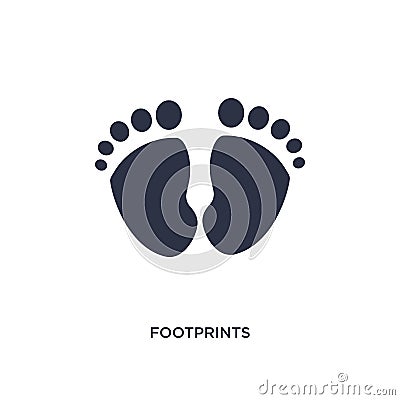 footprints icon on white background. Simple element illustration from kid and baby concept Vector Illustration