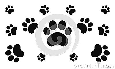 dog footprint,Paw footprint,cat footprint Vector Illustration