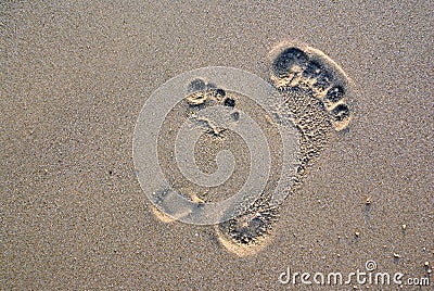 Footprints in the Sand Stock Photo