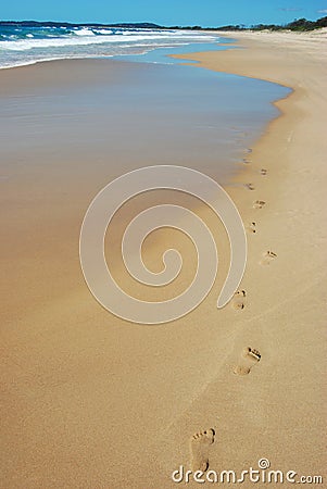 Footprints in the Sand Stock Photo