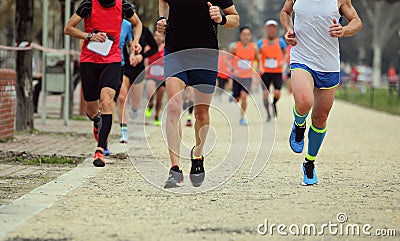 footrace with many runners Editorial Stock Photo