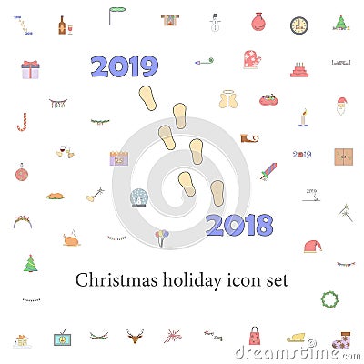 footsteps colored icon. christmas holiday icons universal set for web and mobile Stock Photo