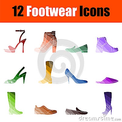 Footwear Icon Set Vector Illustration