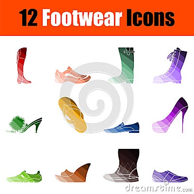 Footwear Icon Set Vector Illustration