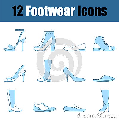 Footwear Icon Set Vector Illustration