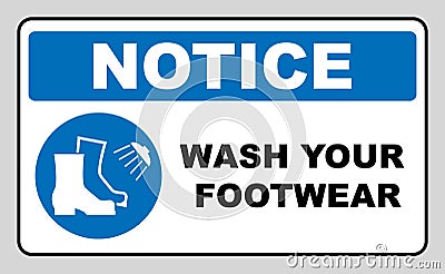 Footwear wash sign. Vector illustration Vector Illustration