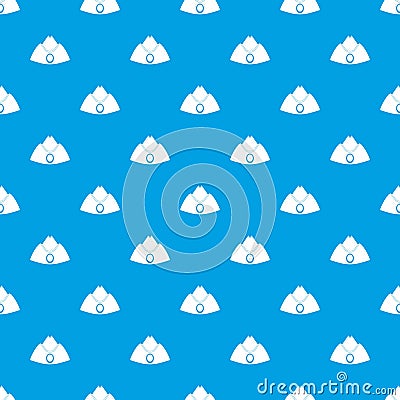 Forage cap pattern seamless blue Vector Illustration