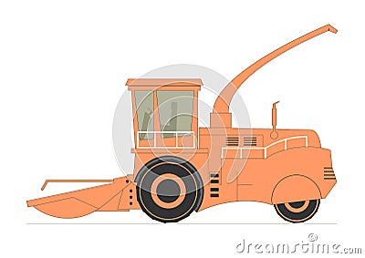 Forage Harvester Vector Illustration