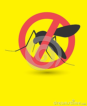 Forbid Mosquito Symbol Vector Illustration