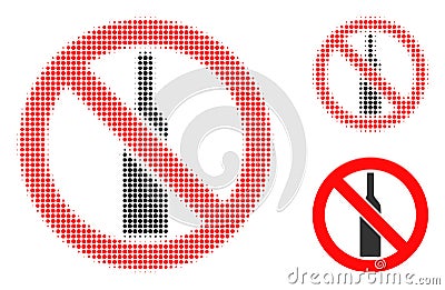 Forbidden Alcohol Halftone Dotted Icon Vector Illustration