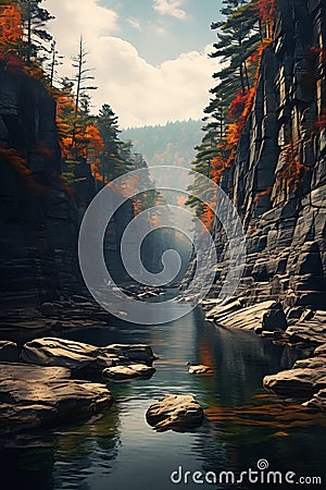 Forbidden Beauty: Exploring Japan's Stunning River Canyons and M Stock Photo