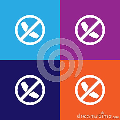 Forbidden call, prohibited sign illustration icon on multicolored background Stock Photo