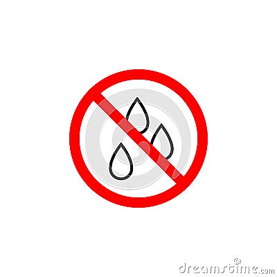 Forbidden drop, water icon on white background can be used for web, logo, mobile app, UI UX Vector Illustration