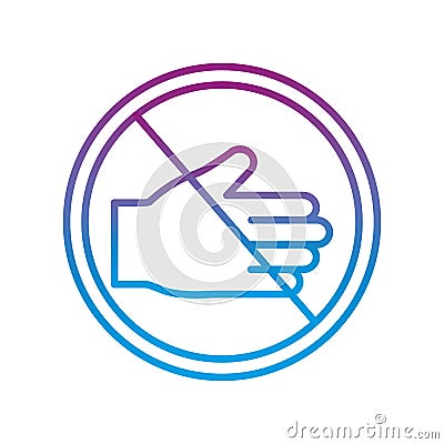 Forbidden giving hand gradient line style icon vector design Vector Illustration