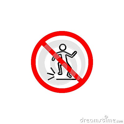 Forbidden jumping icon can be used for web, logo, mobile app, UI UX Vector Illustration