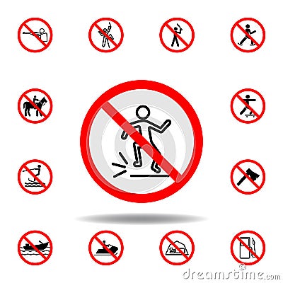 Forbidden jumping icon. set can be used for web, logo, mobile app, UI, UX Stock Photo