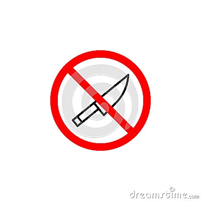 Forbidden knife icon can be used for web, logo, mobile app, UI UX Vector Illustration