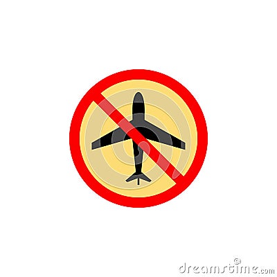 Forbidden plane, flight icon can be used for web, logo, mobile app, UI, UX Vector Illustration