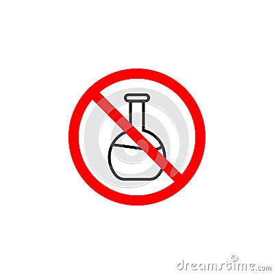 Forbidden reaction, glass icon on white background can be used for web, logo, mobile app, UI UX Vector Illustration