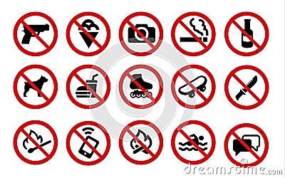 Forbidden signs Vector Illustration