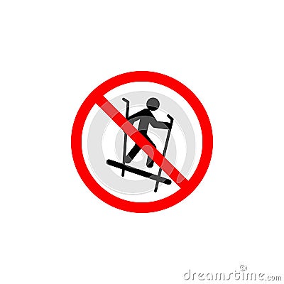 Forbidden sleigh, skiing icon can be used for web, logo, mobile app, UI UX Vector Illustration