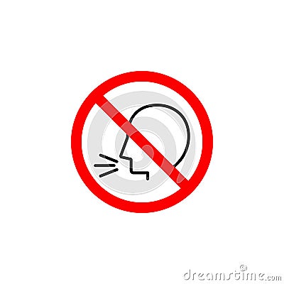 Forbidden speaking icon can be used for web, logo, mobile app, UI UX Vector Illustration