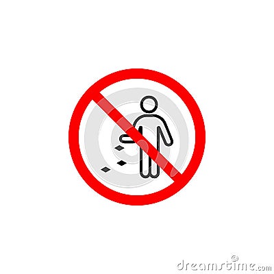 Forbidden throw garbage icon can be used for web, logo, mobile app, UI UX Vector Illustration