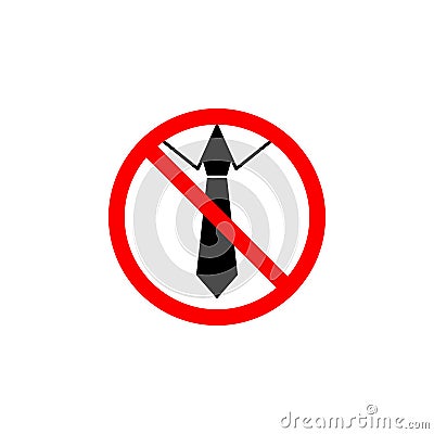 Forbidden tie icon on white background can be used for web, logo, mobile app, UI UX Vector Illustration