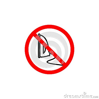 Forbidden to iron icon on white background can be used for web, logo, mobile app, UI UX Vector Illustration