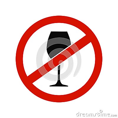 Forbidden wine icon - stock vector Vector Illustration