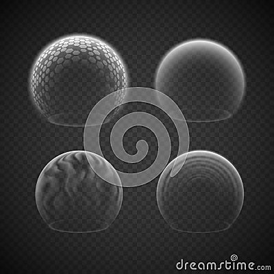 Force field set isolated on transparency grid Vector Illustration